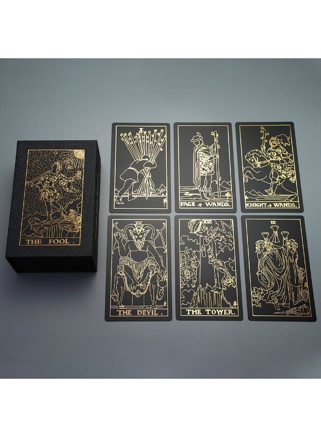 NIBEMINENT بطاقات تاروت أصلية مقاومة للماء من PVC (مع دليل مقدمة) - نسخة راتنجية شفافة - مجموعة 78 بطاقة تاروت كلاسيكية - مجموعة لعبة توقعات الحظ - Image 5