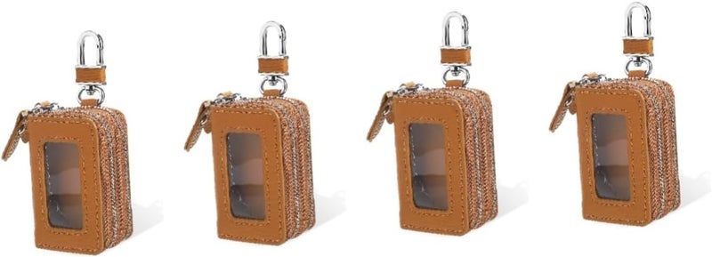 4 Pack Car Key Holder Pouch Case with Zipper Small Keychain Bag - Image 1