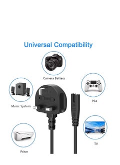 Terabyte 2 Prong AC Power Cord Cable for Samsung LG TCL Sony TV Compatible HP Printer PS3 PS4 PS5 UK AC Wall Plug  - Image 2