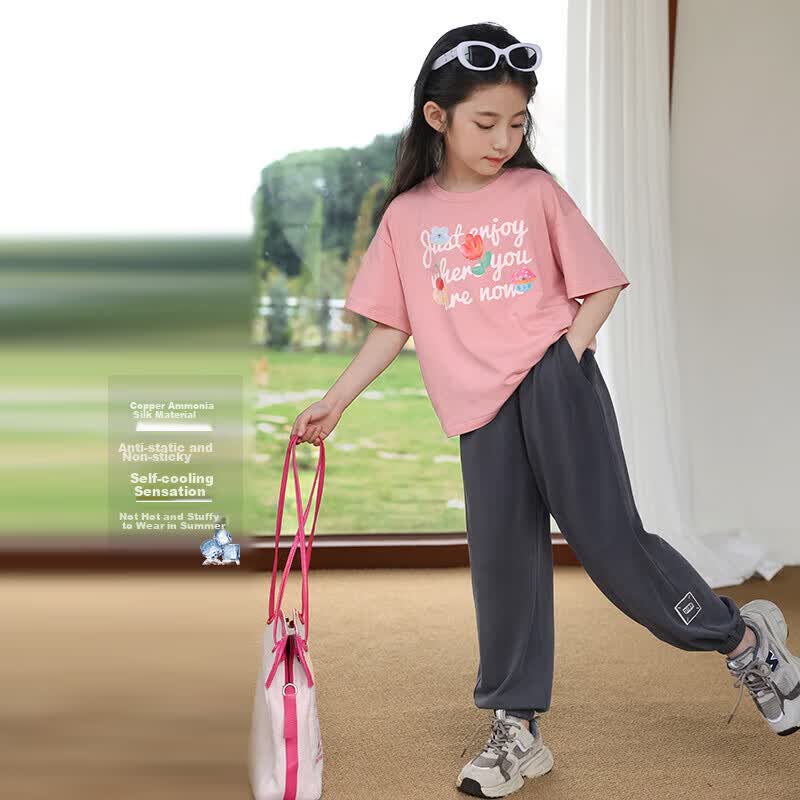 JD Jing Zao LUSON Chen Dazhu Girls' Pants, Summer Thin Style, 2025 New Versatile Casual Joggers, Children's Mosquito-Proof Pants - Image 4