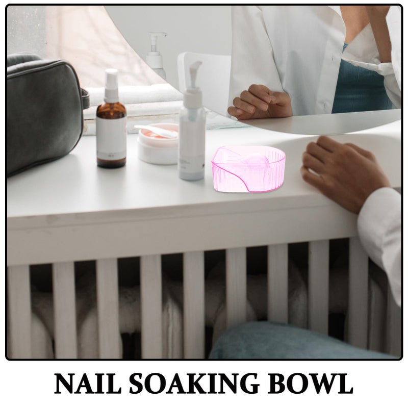 Pink Portable Nail Soaking Bowl For Manicure And Acrylic Nail Removal - Image 4