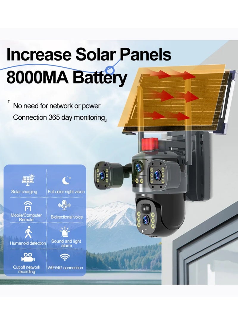 DIGI CORE Dual HD Lens Camera Outdoor Security Camera System 4K Camera For Home & Indoor-Outdoor IP Cameras (SIM Internet Working Only) With Different Modes 360 Wireless Camera With App Control Built-In Microphone And Speaker Waterproof Camera Human Detection Solar Security Cameras Motion Detection 4G IP66 Waterproof Camera With 64GB SD Card Ai Solar Camera 2 In 1 Warm Full-Color SPM-T Series - Image 4