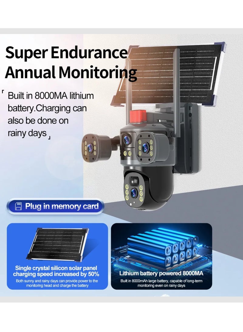 DIGI CORE Dual HD Lens Camera Outdoor Security Camera System 4K Camera For Home & Indoor-Outdoor IP Cameras (SIM Internet Working Only) With Different Modes 360 Wireless Camera With App Control Built-In Microphone And Speaker Waterproof Camera Human Detection Solar Security Cameras Motion Detection 4G IP66 Waterproof Camera With 64GB SD Card Ai Solar Camera 2 In 1 Warm Full-Color SPM-T Series - Image 5