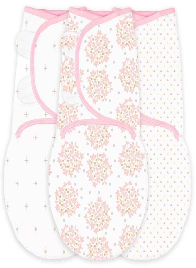 SwaddleDesigns Swaddle Blanket with Adjustable Wrap, Set of 3, Heavenly Floral, Pink - Image 2