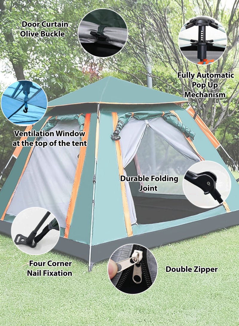 DBLEW Automatic Pop-Up Camping Tent | 6-8 Persons | Waterproof, Ventilated, Easy Setup | 240×240×144 cm - Image 4