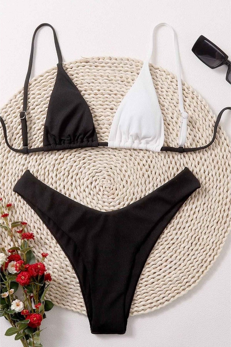 Angelsin Black And White Bikini Top Multicolor  - Image 3