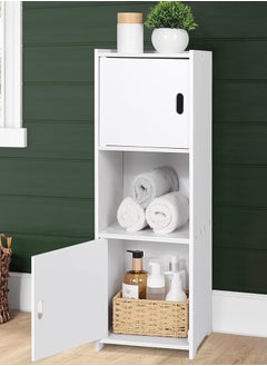 HOME TASTE Bathroom Tall Cabinet with 2 Doors – Modern Freestanding Storage Cabinet, Waterproof Bathroom Furniture Organizer – 22 x 25 x 80 cm  - Image 1