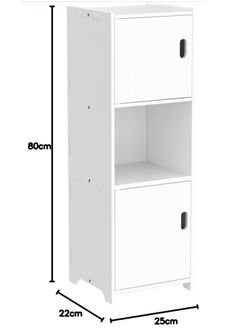 HOME TASTE Bathroom Tall Cabinet with 2 Doors – Modern Freestanding Storage Cabinet, Waterproof Bathroom Furniture Organizer – 22 x 25 x 80 cm  - Image 2