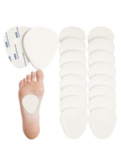 20 Pieces Metatarsal Felt Pads Foot Insert Pads Ball of Foot Cushion for Foot Pain Relief Forefoot and Sole Adhesive Foam Foot Pad for Men and Women 1/4 Inches Thick