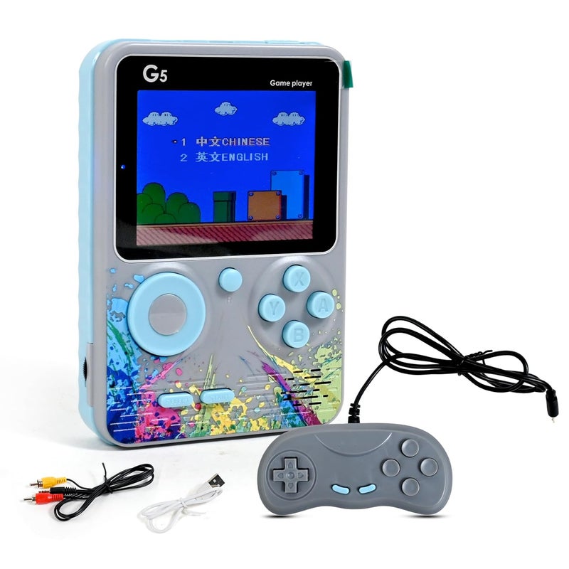 VikriDa صندوق ألعاب ريترو للأطفال G5 500 في 1 للاعبين 2، جهاز ألعاب كلاسيكي محمول يمكن تشغيله على التلفاز | مع جهاز تحكم عن بعد G5 يدوي للألعاب - متعدد الألوان - Image 1