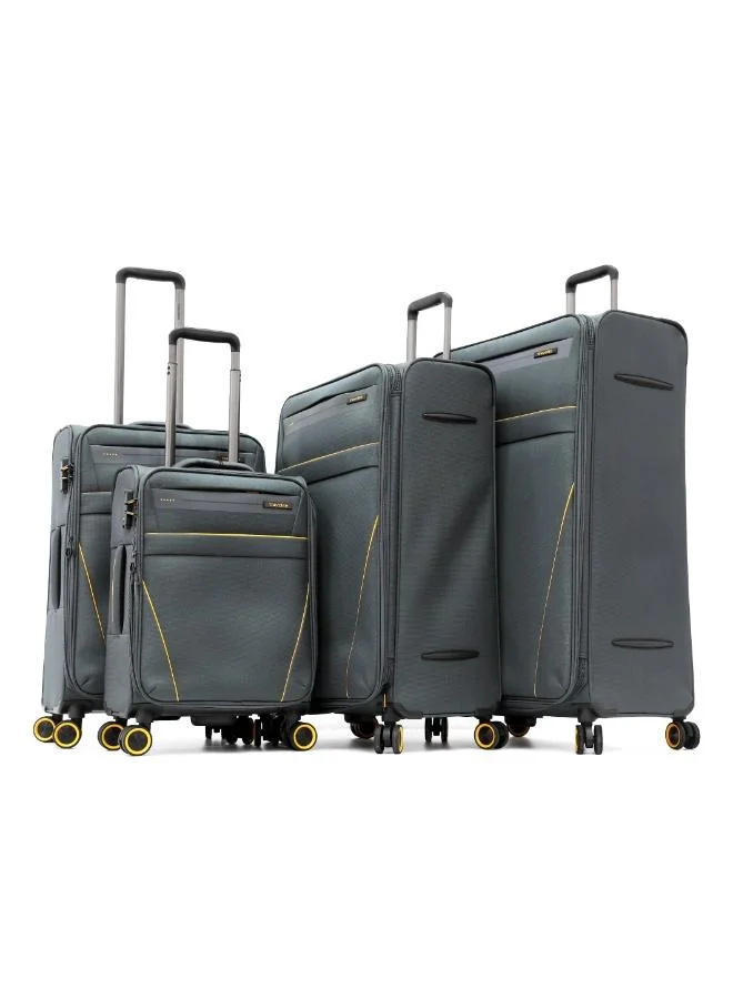 ترافلايت travelite soft side luggage trolley bag 4 pieces set grey