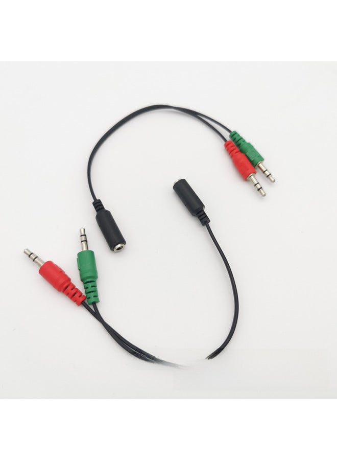 Laptop Desktop Computer Conversion Headset Microphone One Minute Two Red Green 3.5mm Two-in-one Audio Adapter Cable-Interface Form:0.2 M Audio Two-in-one [nickel-plated White Needle]]  - Image 4