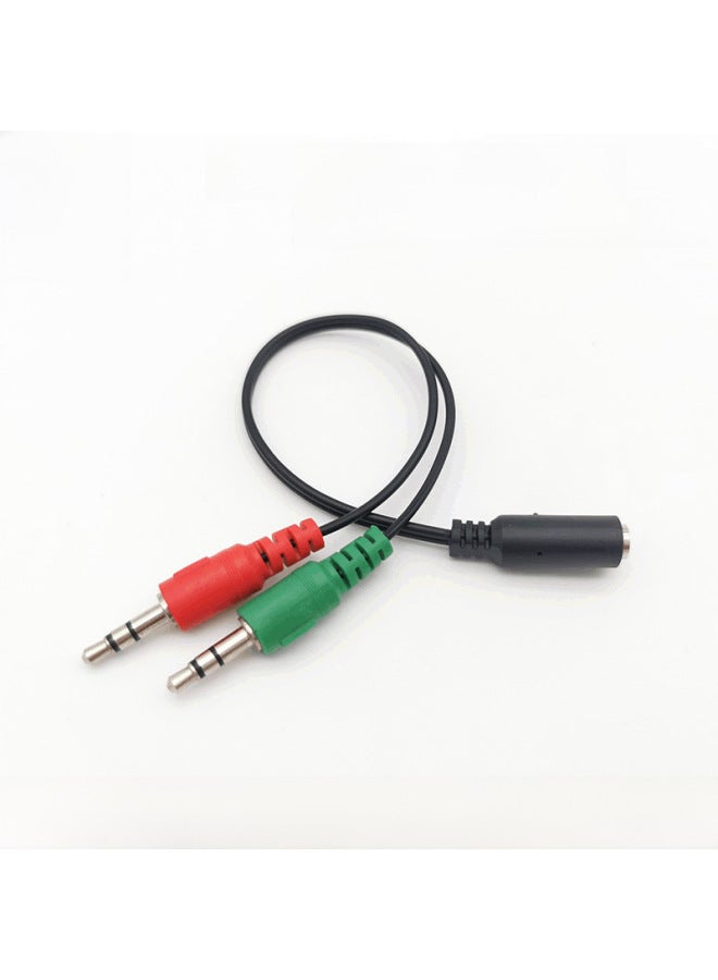Laptop Desktop Computer Conversion Headset Microphone One Minute Two Red Green 3.5mm Two-in-one Audio Adapter Cable-Interface Form:0.2 M Audio Two-in-one [nickel-plated White Needle]]  - Image 1