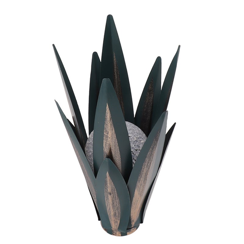 Tequila Art Sculpture with Colorful Light Iron Dark Green 300MAH Metal Agave Art Sculpture for Living Room - Image 5