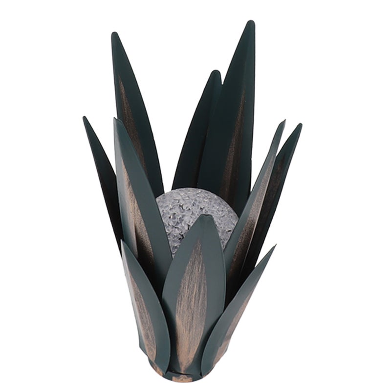 Tequila Art Sculpture with Colorful Light Iron Dark Green 300MAH Metal Agave Art Sculpture for Living Room - Image 2