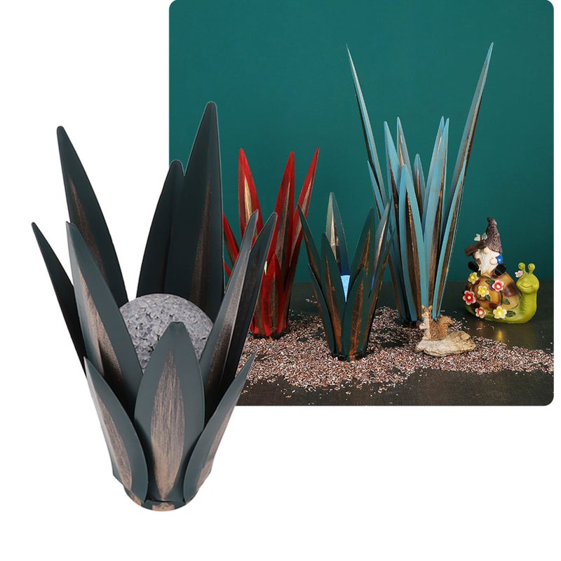 Tequila Art Sculpture with Colorful Light Iron Dark Green 300MAH Metal Agave Art Sculpture for Living Room - Image 4