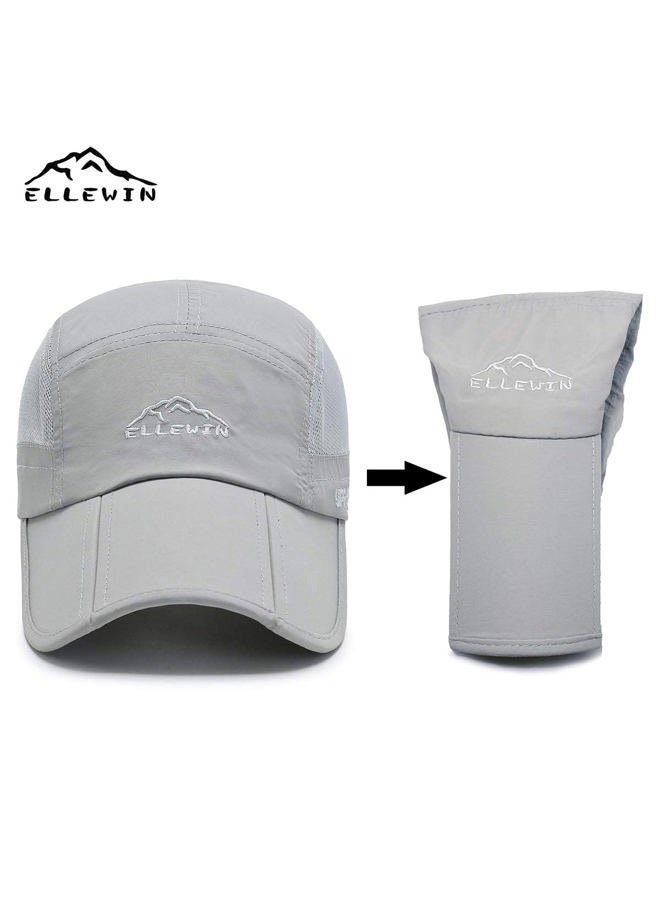 ELLEWIN Summer Baseball Cap with Long Large Bill Quick Dry Mesh Back UPF50 Cooling Portable Sun Hats for Sports Golf Running Fishing Outdoor Research - - - Image 3