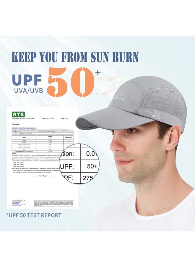 ELLEWIN Summer Baseball Cap with Long Large Bill Quick Dry Mesh Back UPF50 Cooling Portable Sun Hats for Sports Golf Running Fishing Outdoor Research - - - Image 2