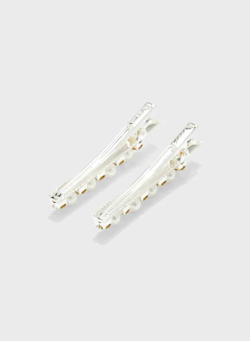 Ella Limited Edition 2 Pack Pearl And Diamante Hair Slides
