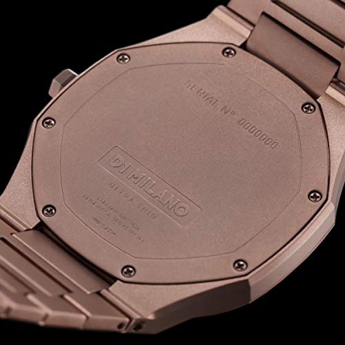 D1 Milano Ultra Thin Unisex Luxury Watch, Stainless Steel Case, Quartz Movement, Stainless Steel Strap, 50M Water Resistant Timepiece, Brown Dial, 2 Years Warranty - UTBJ10 - Image 4
