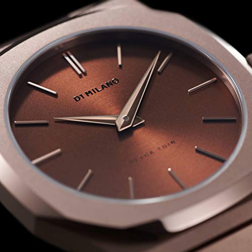 D1 Milano Ultra Thin Unisex Luxury Watch, Stainless Steel Case, Quartz Movement, Stainless Steel Strap, 50M Water Resistant Timepiece, Brown Dial, 2 Years Warranty - UTBJ10 - Image 2