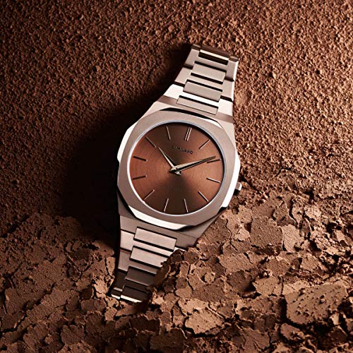 D1 Milano Ultra Thin Unisex Luxury Watch, Stainless Steel Case, Quartz Movement, Stainless Steel Strap, 50M Water Resistant Timepiece, Brown Dial, 2 Years Warranty - UTBJ10 - Image 5