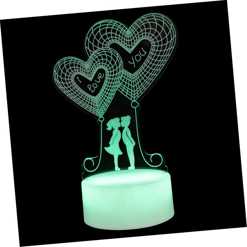 Heart Shaped Touch Control Night Light Color Changing USB Rechargeable Romantic Atmosphere Lamp - Image 2