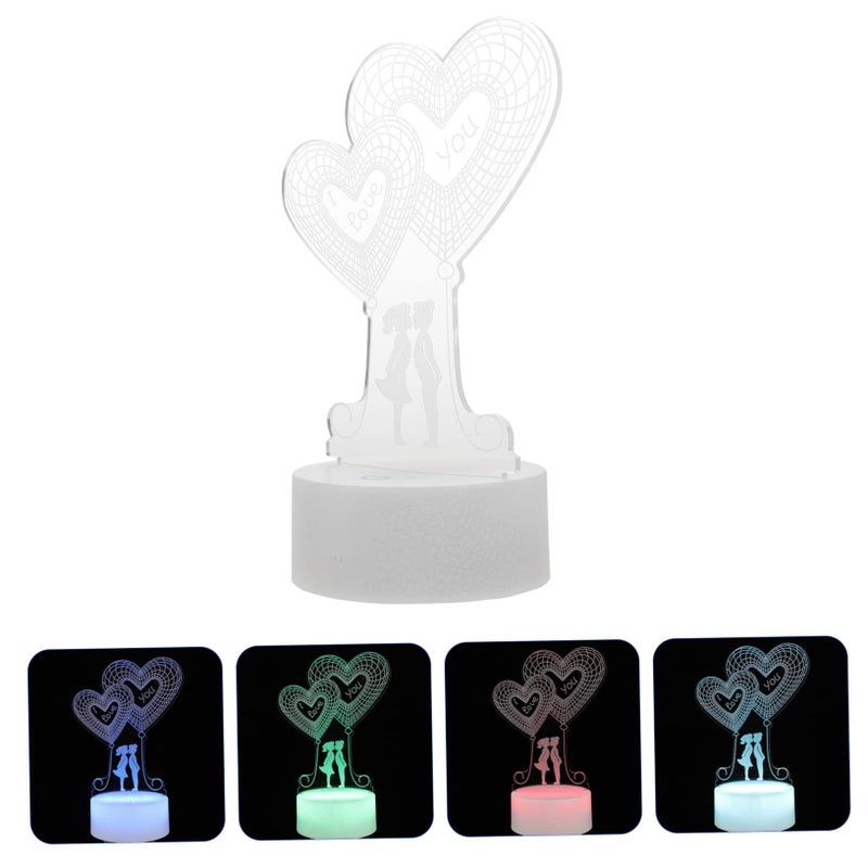 Heart Shaped Touch Control Night Light Color Changing USB Rechargeable Romantic Atmosphere Lamp - Image 5