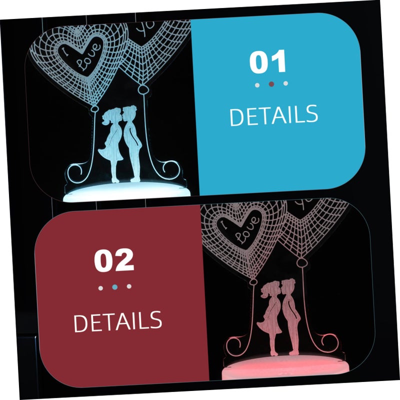 Heart Shaped Touch Control Night Light Color Changing USB Rechargeable Romantic Atmosphere Lamp - Image 3