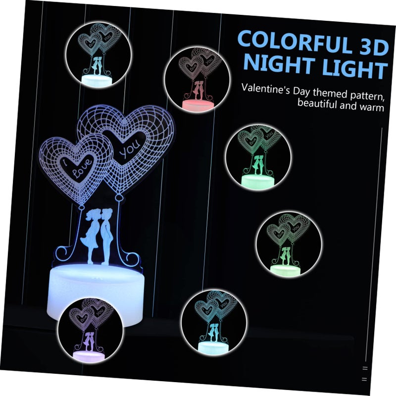 Heart Shaped Touch Control Night Light Color Changing USB Rechargeable Romantic Atmosphere Lamp - Image 4