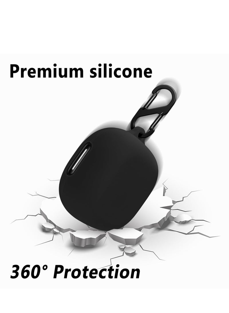 Alyashmac Silicone Case for Anker Soundcore P40i Protective Cover with Carabiner (Black) - Image 3