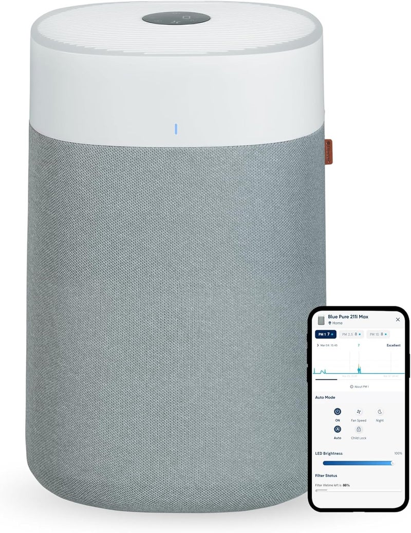 BLUEAIR Blue Pure 211i Max Air Purifier for Large Rooms up to 141 m² - Smart, Quiet, with HEPA Silent Technology - Removes Allergens, Pet Hair, Smoke, Dust and Mould - Ideal for Home & Pets - Image 1