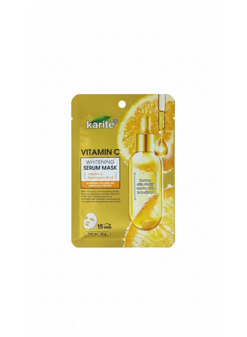 كاريت قناع الوجه الورقي بفيتامين سي من كاريتيه (Karité) – لتفتيح البشرة، توحيد اللون، ومكافحة علامات الإجهاد 3 قطع - Image 2