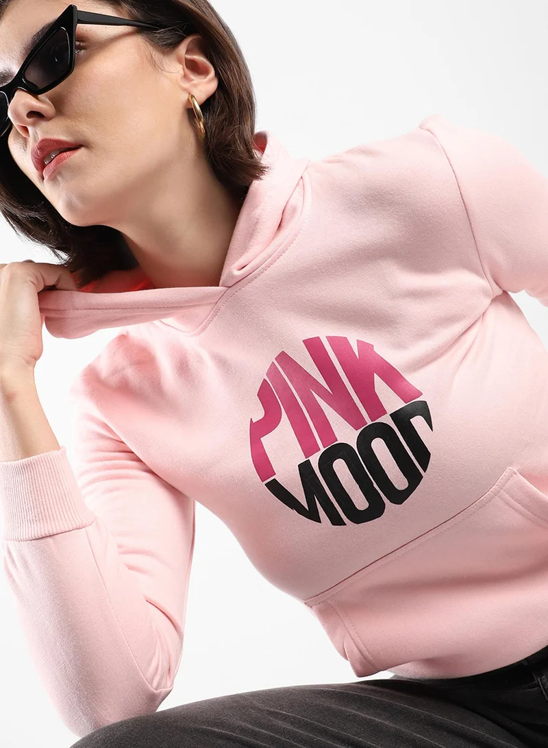 كامبوس سوترا هودي نسائي بطبعة قمر وردي فاتح