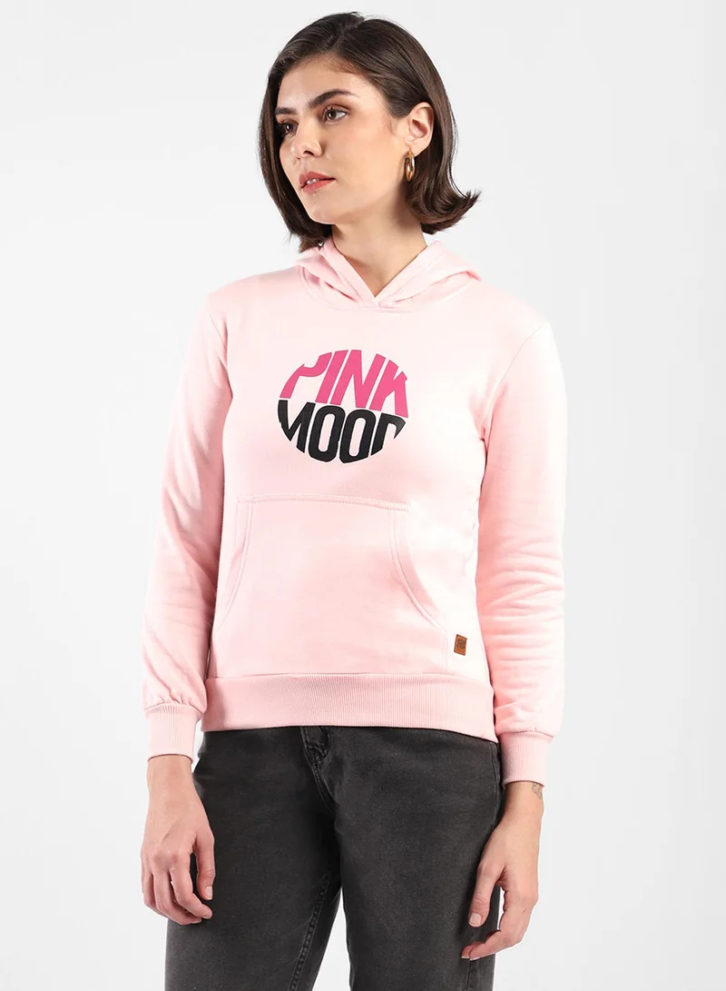 كامبوس سوترا هودي نسائي بطبعة قمر وردي فاتح