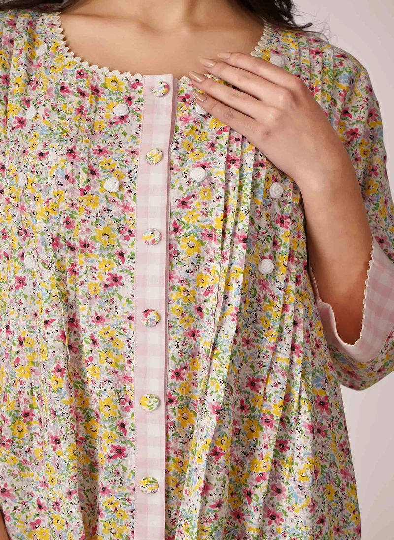 افتر دارك Yaya, Printed Cotton Dobby Dress