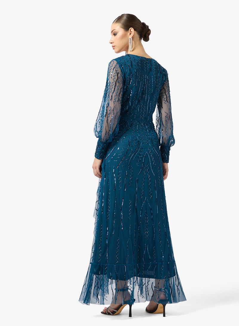 Amelia Rose v-neck sequin midi dress - Image 2