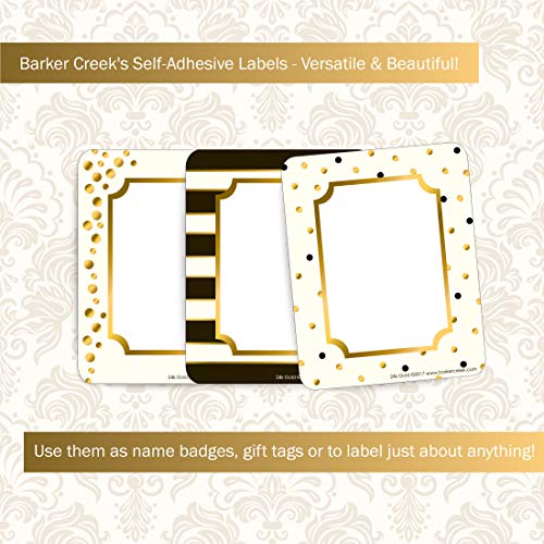 BARKER CREEK بطاقات أسماء باركر كريك وملصقات ذاتية اللصق، ذهبية، بطاقات أسماء متعددة الاستخدامات، بطاقات هدايا، ملصقات، وأكثر! 3.5" × 2.75"، 45 في العبوة (1532) - Image 5