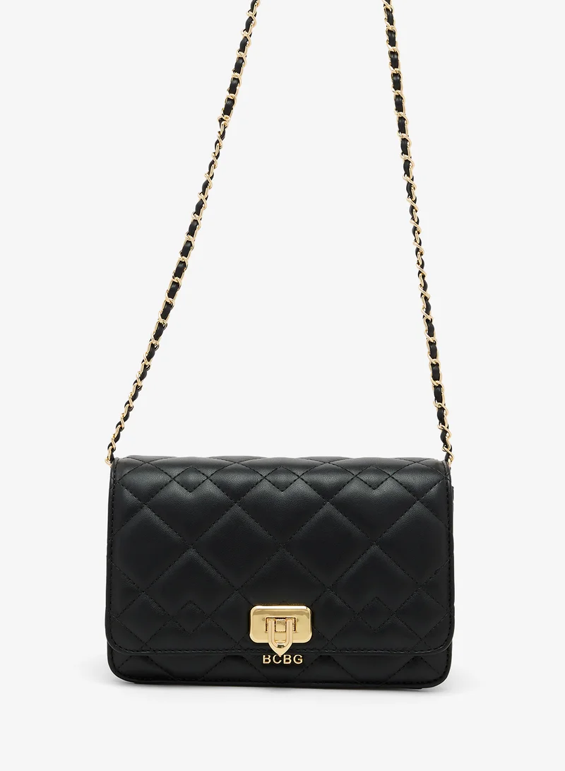 بي سي بي جي Quilted Flap Crossbody Chain Bag.