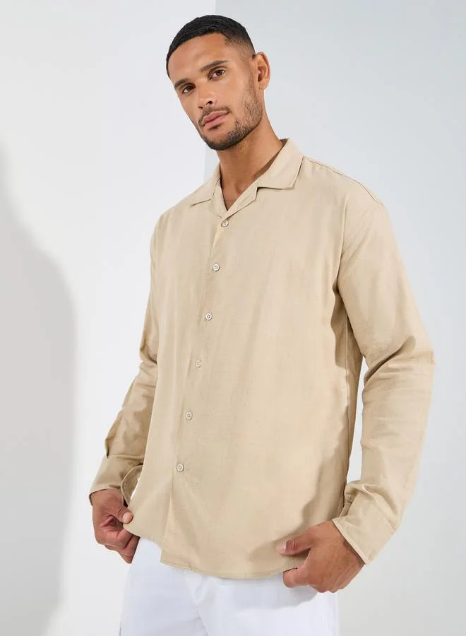 ستايلي Cotton Long Sleeves Resort Collar Shirt