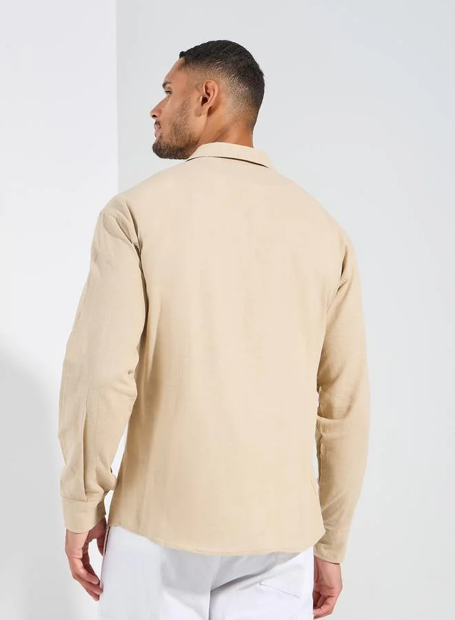 ستايلي Cotton Long Sleeves Resort Collar Shirt
