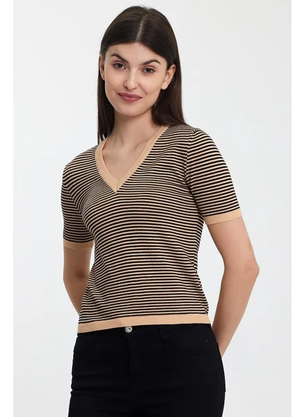الكسندرجاردي Alexander Gardi Striped V-Neck SWEATER(A92062-S)