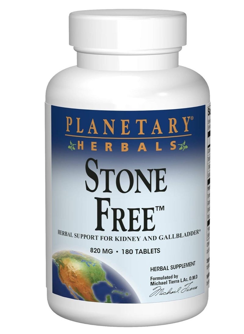PLANETARY HERBALS Stone Free 820 mg Herbal Support for Kidney and Gallbladder 180 Tablet - Image 1