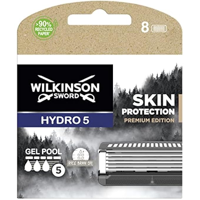 Wilkinson Sword Intuition Hydro 5 Skin Protection Premium Edition for Men Blades Pack of 8 - Image 1