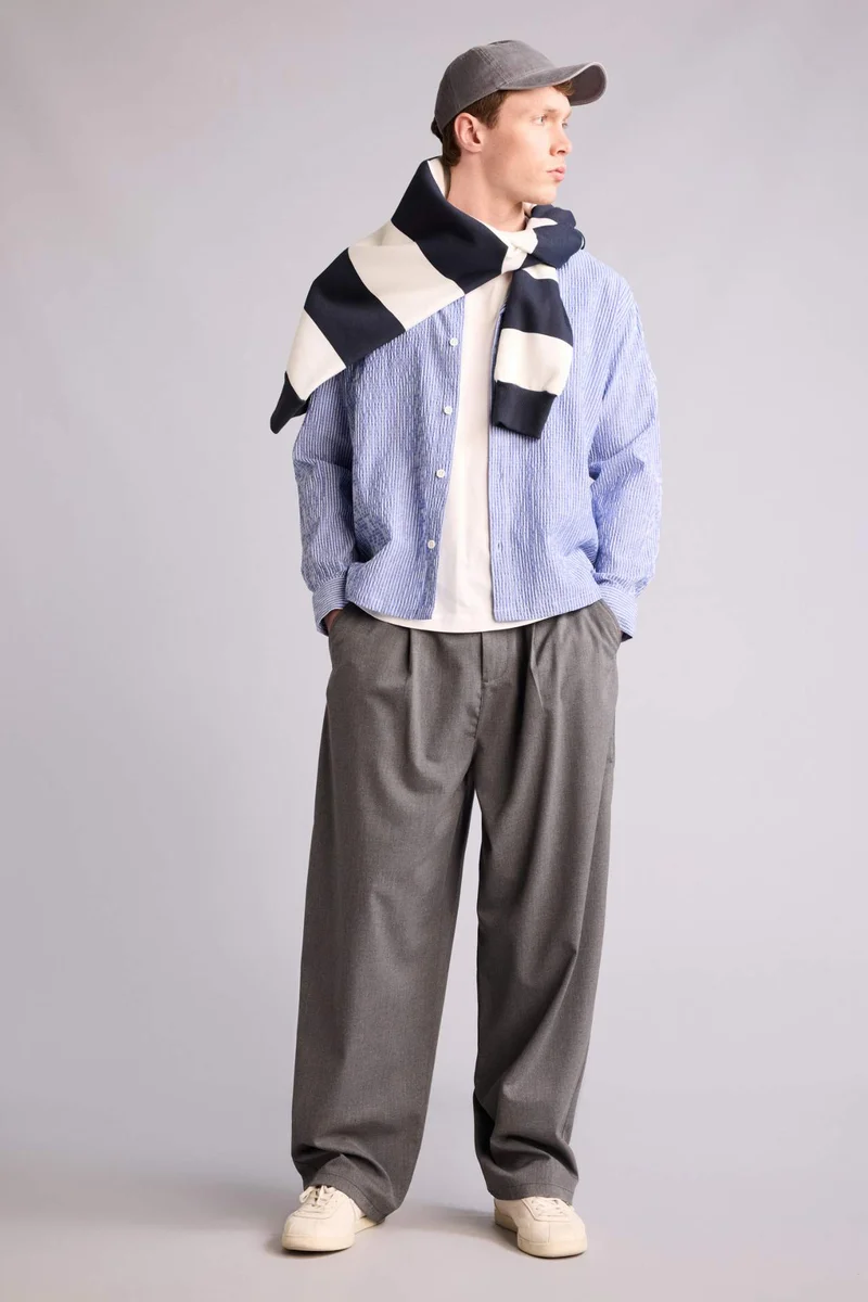DeFacto Boxy Fit Shirt Collar Crinkle Long Sleeve Shirt