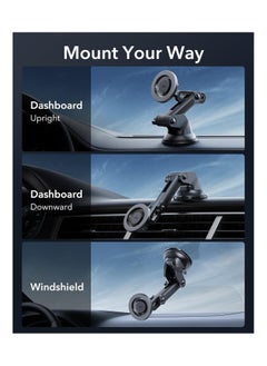 ESR HaloLock Dashboard Phone Mount, Compatible with MagSafe Car Mount, Windshield Car Mount Compatible with iPhone 15/14/13/12 Series, Charging Not Supported, Black  - Image 2