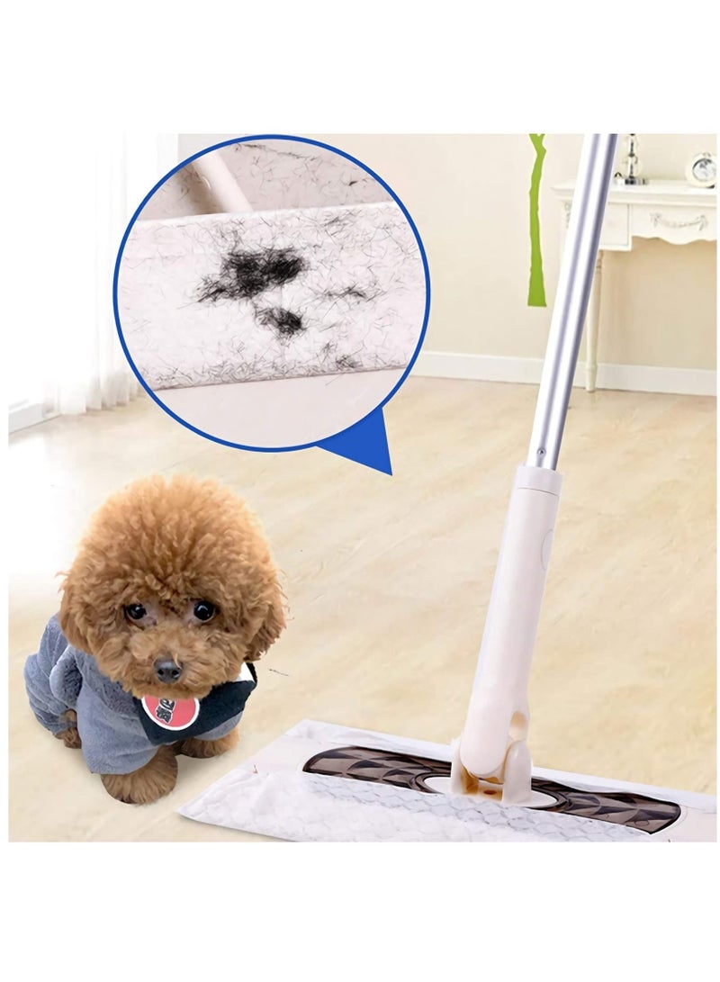 Mop Cloths, Disposable Refills Dry Sweeping Pad Refills PET Wipes, for Floor Mopping and Cleaning Disposable Dusting Cloths Electrostatic Cloths Unscented 60 Counts - Image 2