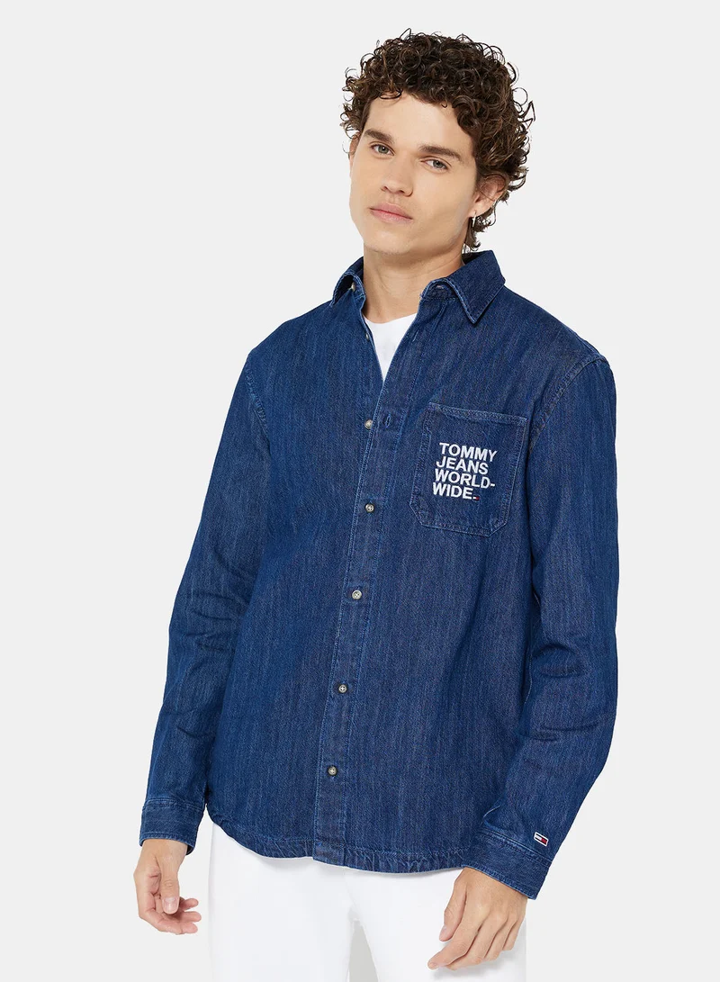 تومي جينز Modern Graphic Denim Shirt