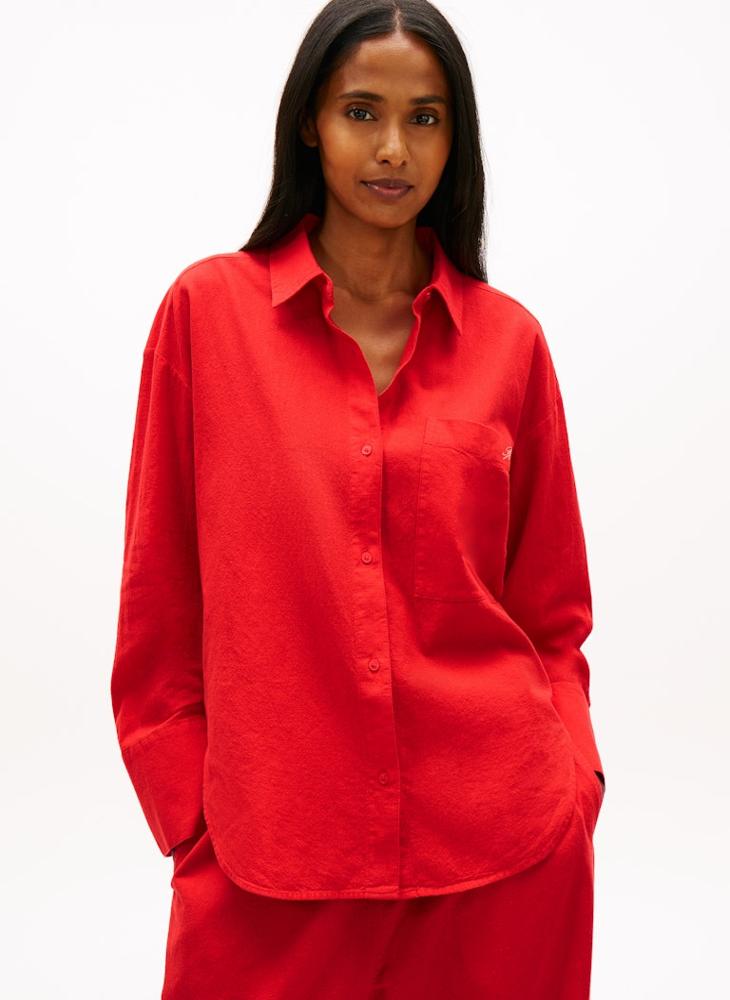 TOMMY HILFIGER Oversized Fit Cover-Up Shirt With Linen - Image 1