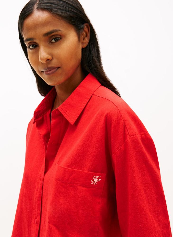 TOMMY HILFIGER Oversized Fit Cover-Up Shirt With Linen - Image 3